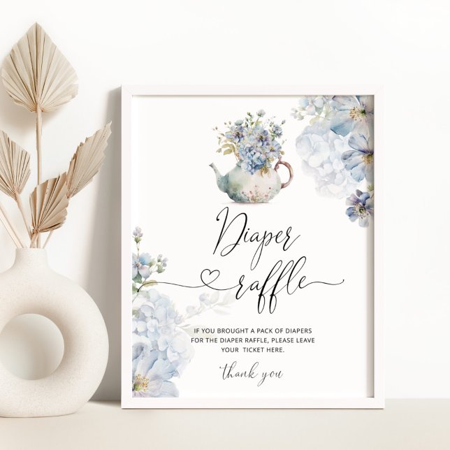 Blått Hydrangeas elegant Blåraffel Poster (Skapare uppladdad)