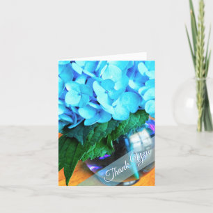 Blått Hydrangeas Tack NoteCard Kort