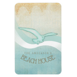 Blått ID623 för Aqua för strandhusfiskmås Magnet