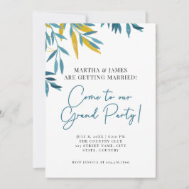 Blått inbjuden till stora Party-bröllopsinbjudan Inbjudningar