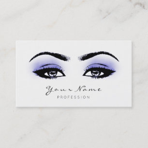 Blått Indigo Makeup Lash Extension Svartvit Tidsbeställning Kort