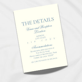 Blått informationskort för elegant - klassisk desi tilläggskort