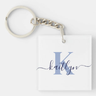 Blått Initialt Namn Monogram