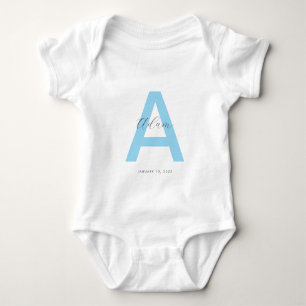 Blått Initialt Namn Personligt T Shirt