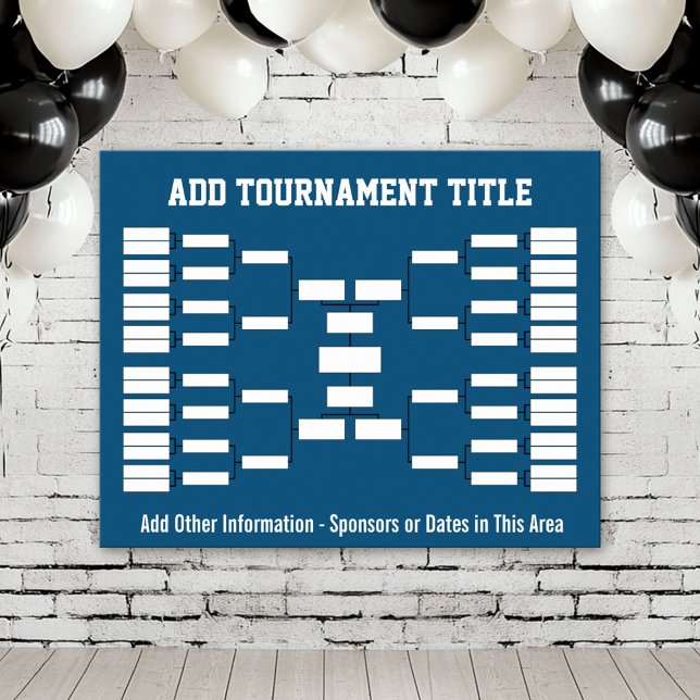 Blått inom idrottsturneringen poster (Custom Tournament Bracket Poster)