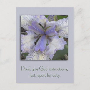 Blått Iris-inspirationskort Vykort