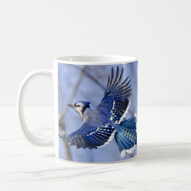 Blått Jay i flygmugg Kaffemugg (Vänster)