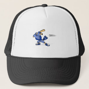 Blått Jay som leker baseball Truckerkeps