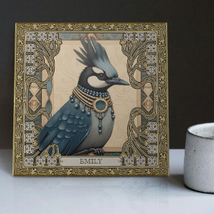 Blått Jay Spirit Animal Personalizable Kakelplatta