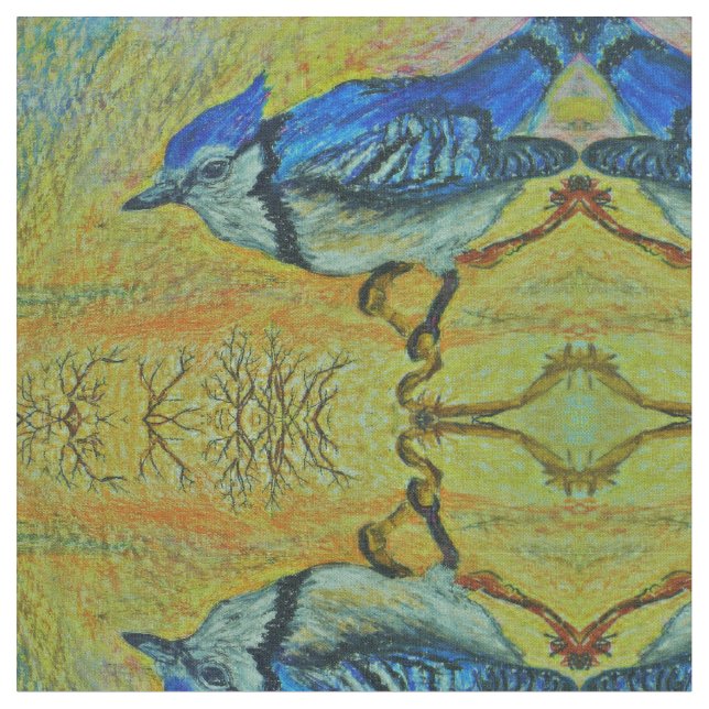 Blått Jay Tyg (Närbild)