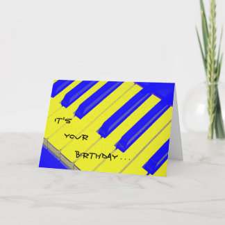 Blått jazzy Tangentbord-födelsedagskort Kort