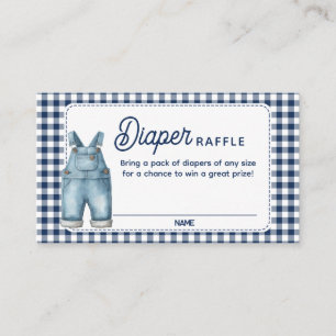 Blått Jean Baby Shower Diaper Raffle Card Tilläggskort