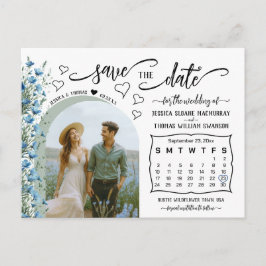 Blått jokblommor - foto och kalender Spara datum Meddelande Vykort