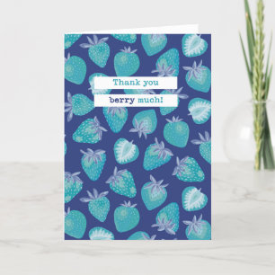 Blått jordgubbskort Tack Berry Menorch Card Kort