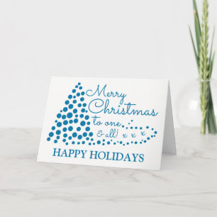 Blått Julgran, Glad helg Helgdag Card