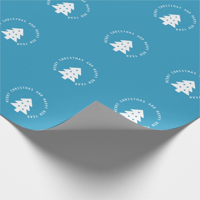 Blått Julgran nyår Presentpapper (Hörn)