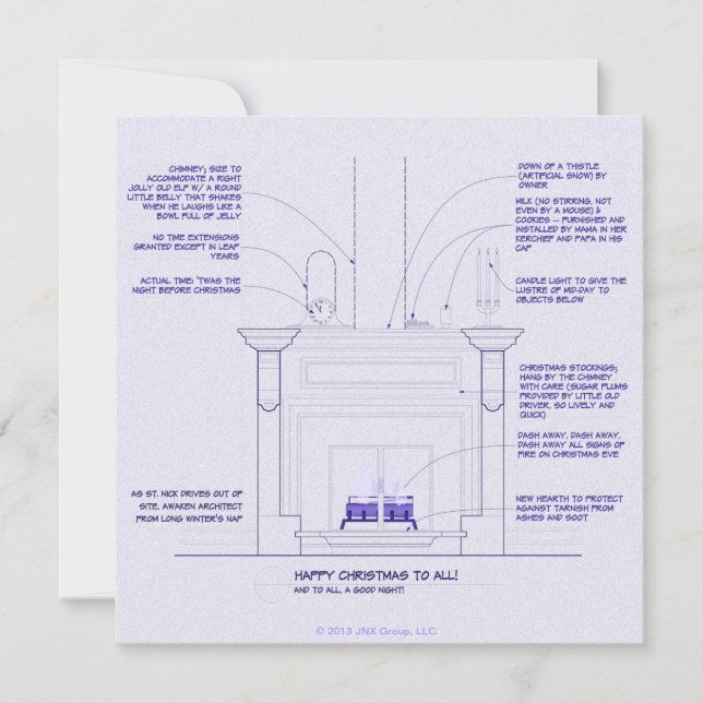 Blått julkort (Framsida)