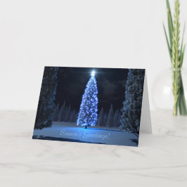Blått julkort helgkort