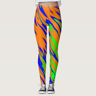 Blått kalk för sprejfärg, Orange Leggings