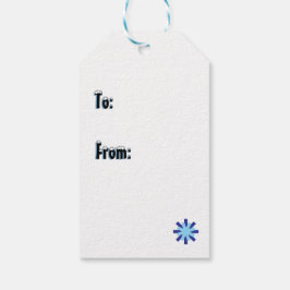 Blått Kall i snöflingor Winter Design Cute Presentetikett