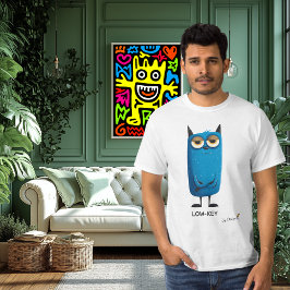 Blått katt | LÅG-NYCKEL - enligt design | Roligten T Shirt