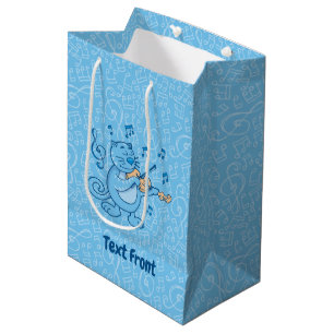 Blått katt med Violin Small Gift Bag