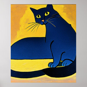 Blått katt Poster