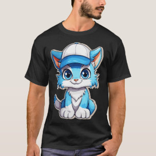blått kattblått katt söt blått kattunge i hylsan t shirt