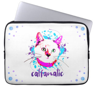Blått kattfett från Cute Kattunge Ansikte Laptop Fodral