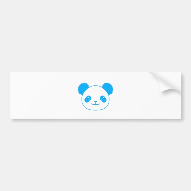 Blått Kawaii Panda Björn Bildekal (Framsidan)
