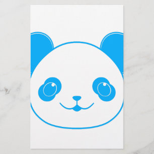 Blått Kawaii Panda Björn Brevpapper