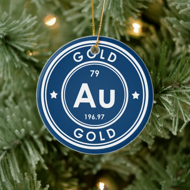 Blått keramiskt prydnadsämne guld Inslag Julgransprydnad Keramik (Träd)