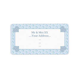 Blått keramiskt Snöre Adressetikett