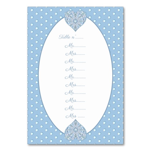 Blått keramiskt Snöre Bordsnummer (Framsidan)