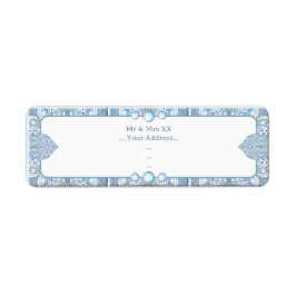 Blått keramiskt Snöre Returadress Etikett