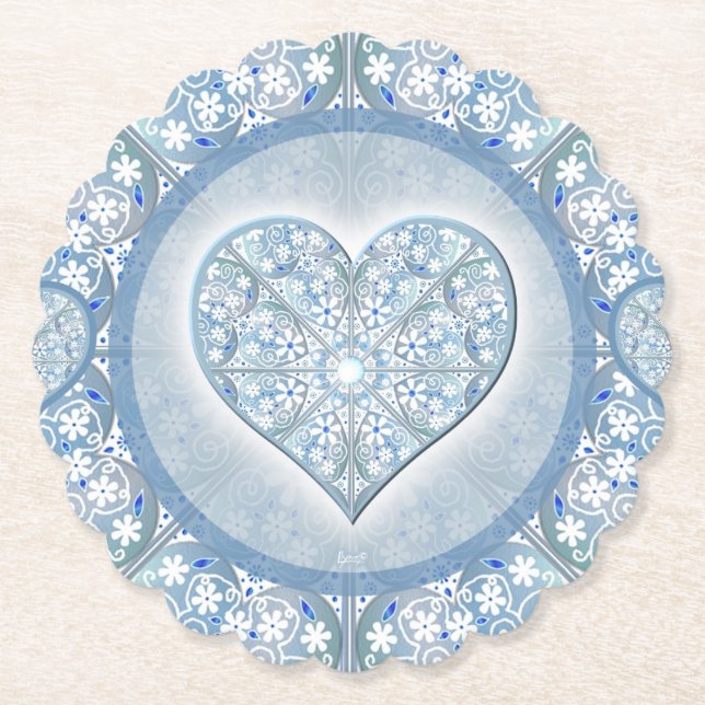 Blått keramiskt Snöre Underlägg Papper (Framsida)