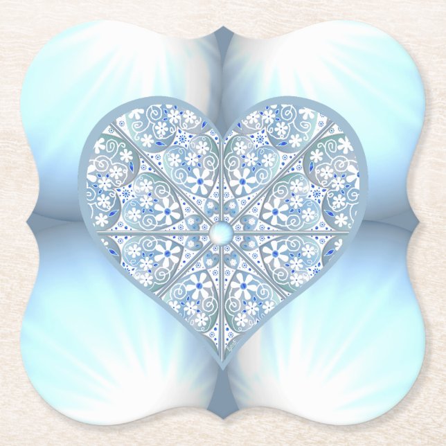 Blått keramiskt Snöre Underlägg Papper (Framsida)