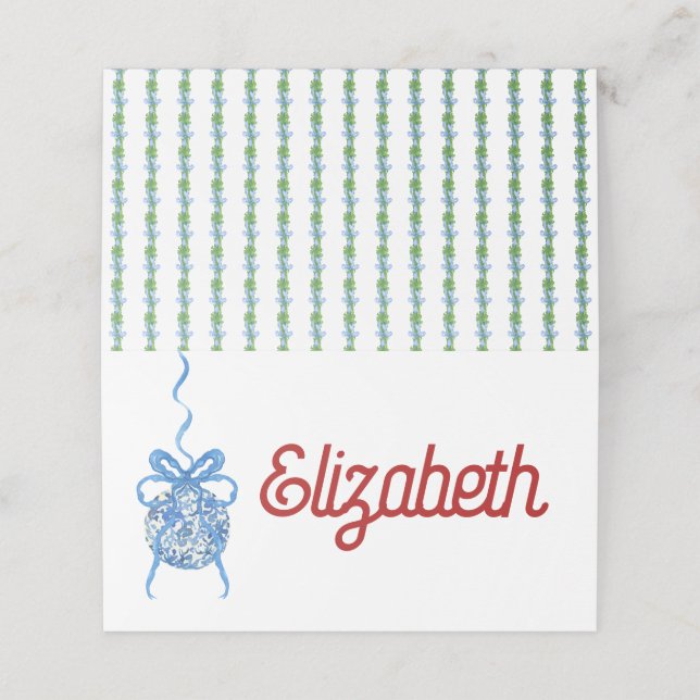 Blått kinesiskt Ornament-mappat platskort Placeringskort (Utvändigt utvikt)