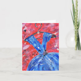 Blått klänningskort tack kort