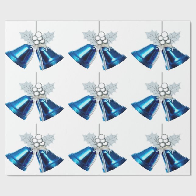 Blått Klockor och Pappert omslag av vita hål Presentpapper (Platt)