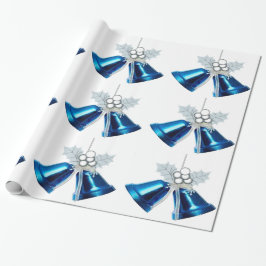 Blått Klockor och Pappert omslag av vita hål Presentpapper