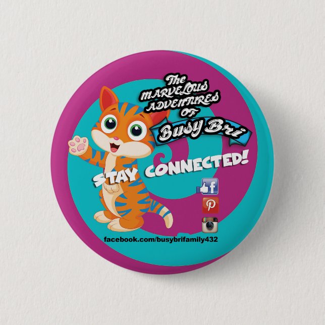 Blått knäppas katten knapp (Framsida)