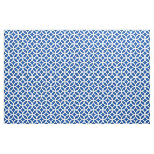 Blått kobolt Geometric Mönster Fabric Tyg