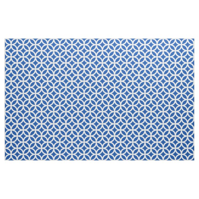Blått kobolt Geometric Mönster Fabric Tyg (Yard)