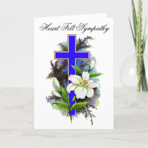 Blått Kor Sympathy Card 8 Kort