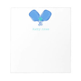 Blått korsad Pickleball Paddles & Boll Anpassnings Anteckningsblock