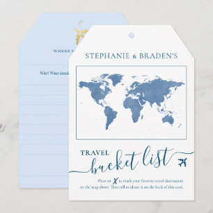Blått kort för Bucket List Travel Adress Märkre Sh
