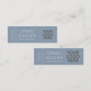 Blått kort för Dusty Blue Drink Voucher Logotyp