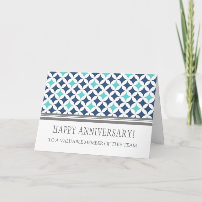 Blått kort för medarbetare - årsdag (Framsida)