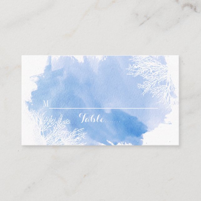 Blått kort för vattenfärgkorallrev (Framsida)